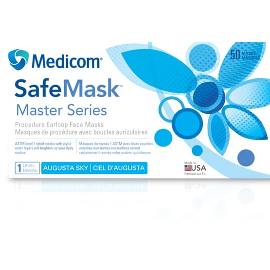 SafeMask Master Series Procedure Earloop Face Mask, ASTM Level 1, Augusta Sky (Royal Blue), 50/Box, 2050 thumbnail 16