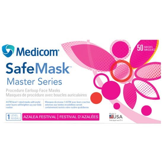 SafeMask Master Series Procedure Earloop Face Mask, ASTM Level 1, Azalea Festival (Bright Fuchsia), One Size, 50/Box, 2051 thumbnail 15