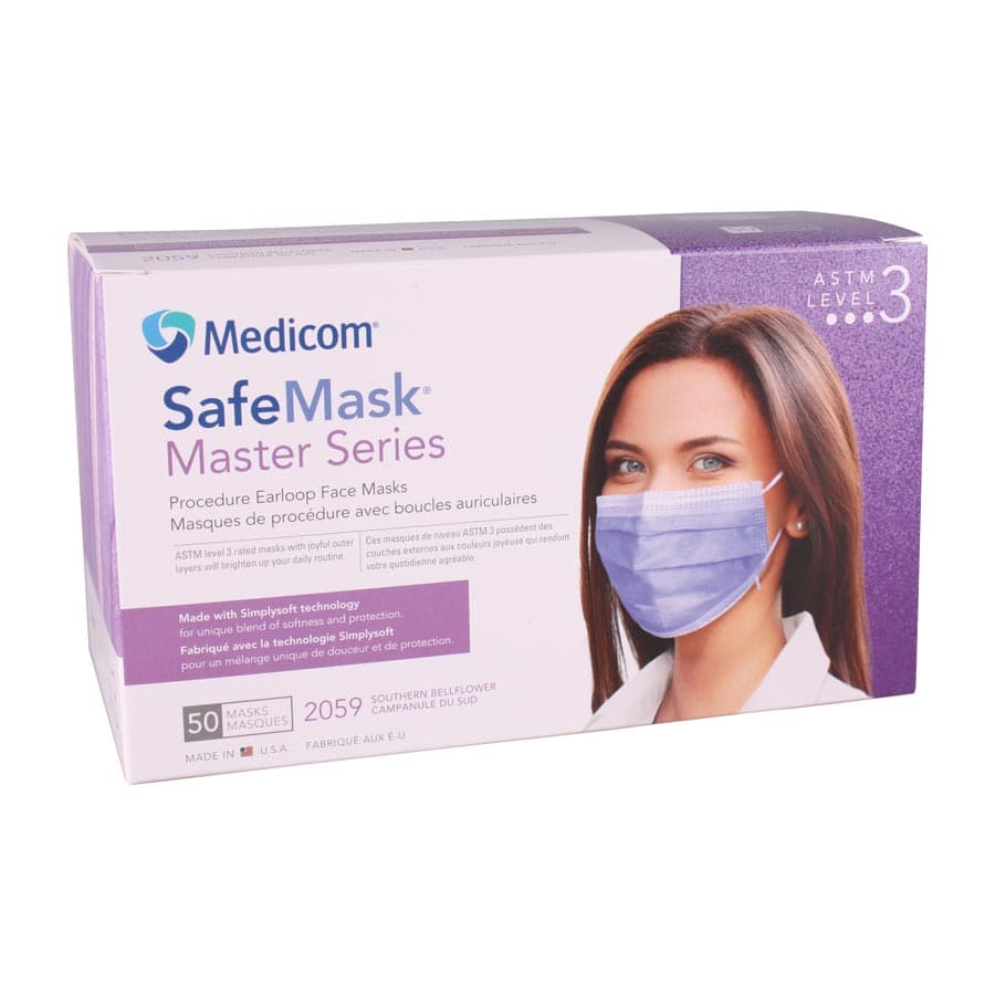 SafeMask Master Series Procedure Earloop Face Mask, ASTM Level 3, Southern Bellflower, 50/Box, 2059 thumbnail 20