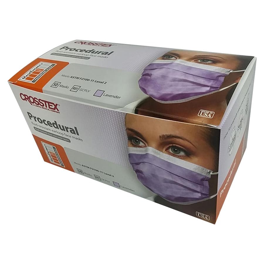 Crosstex Procedural Earloop Face Mask, ASTM Level 2, Lavender, Latex Free, 50/Box, GCPLV thumbnail 18