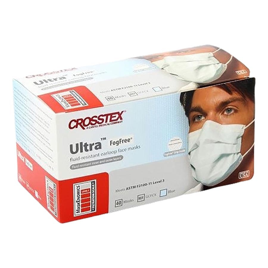 Crosstex Ultra Earloop Face Masks, ASTM Level 3, Blue, Latex Free, 40/Box, GCFCXU thumbnail 16