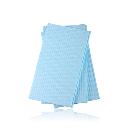 Tidi Choice Patient Bibs, 2-Ply Tissue + 1-Ply Poly Backing, Waffle-Embossed, Blue, 17" x 18", 500/Case, 917473 thumbnail 7