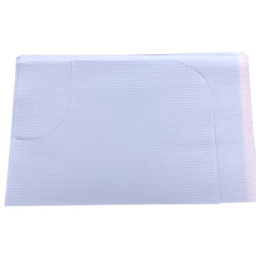 TIDI Everyday Oral Surgery Bibs, 2-Ply Tissue / 1-Ply Poly, Contour Neck, Knee-Length, Blue, 29" x 42", 50/Case, 917493 thumbnail 7