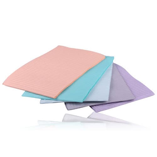 Medicom Dry-Back Plus Dental Bibs, 3-Ply Paper + 1-Ply Poly, Lavender, 13" x 18", 500/Case, 8380 thumbnail 5