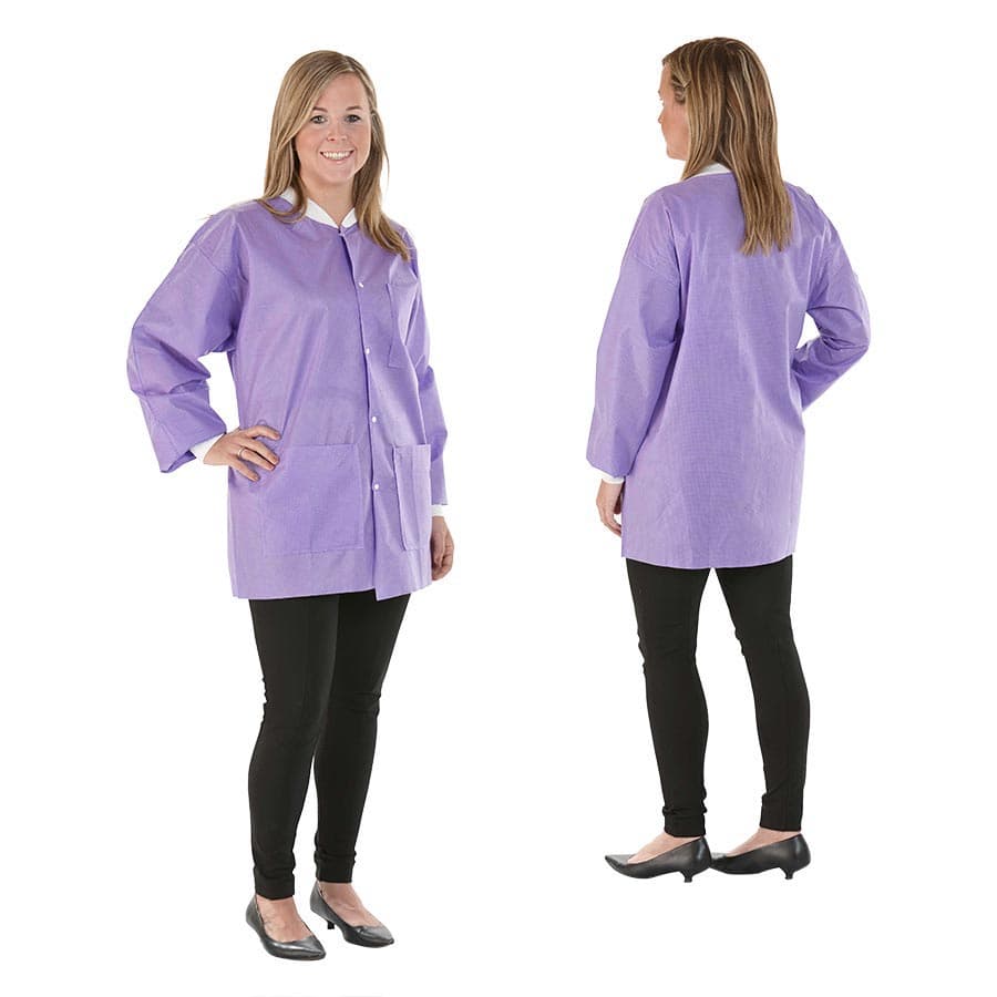 SafeWear Hipster Jacket, Medium, Plum Purple, 45 g/m2 SMS, AAMI Level 2, 12/Pk, 8103-B thumbnail 12