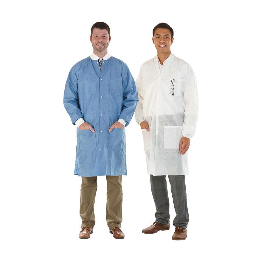 SafeWear High Performance Lab Coat, Deep Blue, Large, SMS, 3 Pockets, Snap Front, 12/Pk, 8107-C thumbnail 13