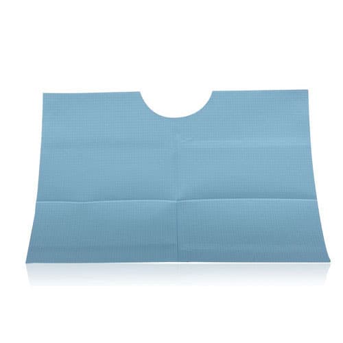 Tidi Contour Neck Patient Bibs, 3-Ply Tissue with 1-Ply Poly Backing, Green, 18" x 22", 400/Case, 917902 thumbnail 3