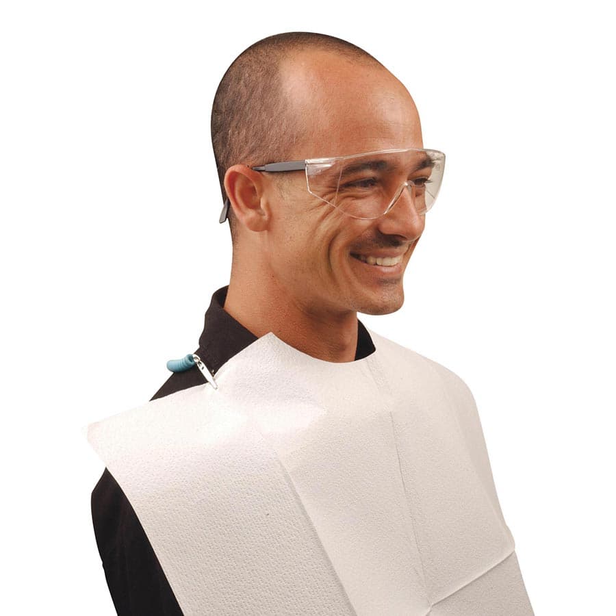 Crosstex Polyback Contour Neck Patient Bib, 3-Ply Paper + 1-Ply Poly, White, 18" x 22", 400/Case, WERUEC thumbnail 8