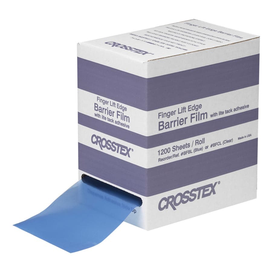 Crosstex Finger Lift Edge Barrier Film, Blue, 4" x 6", 1200 Sheets/Roll, BFBL thumbnail 10