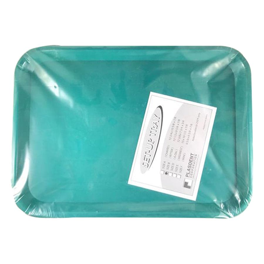 Plasdent Flat Set-Up Tray, Size B (Ritter), Aqua/Teal, Plastic, 13-3/8" x 9-5/8" x 7/8", 300BF-14 thumbnail 3
