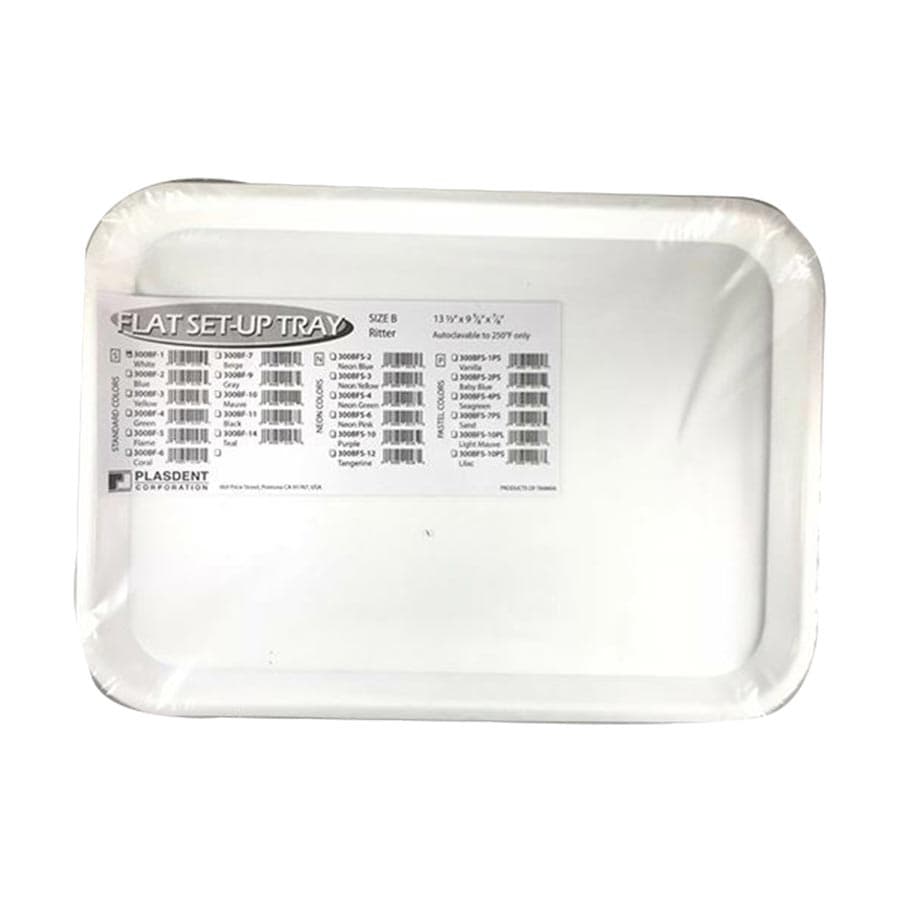 Plasdent Set-Up Flat Tray, Size B (Ritter), White, Plastic, 13-1/2" x 9-5/8" x 7/8", 1/Pk, 300BF-1 thumbnail 9