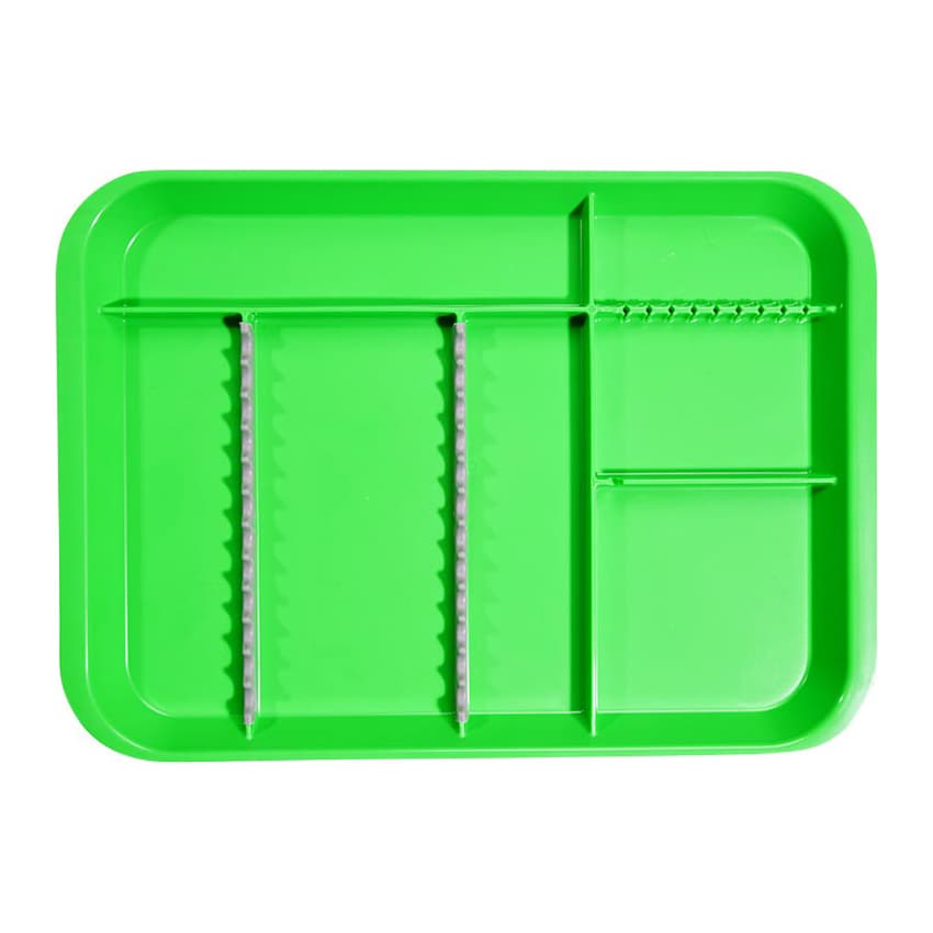 Zirc B-Lok Divided Set-Up Tray, Size B, Neon Green, 13-3/8" x 9-5/8" x 7/8", 20Z451-P thumbnail 4
