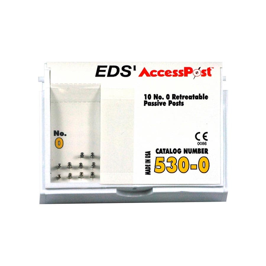 EDS Dental AccessPost Stainless Steel Posts, Size 0, Yellow, 10/Pkg, #530-0 thumbnail 2