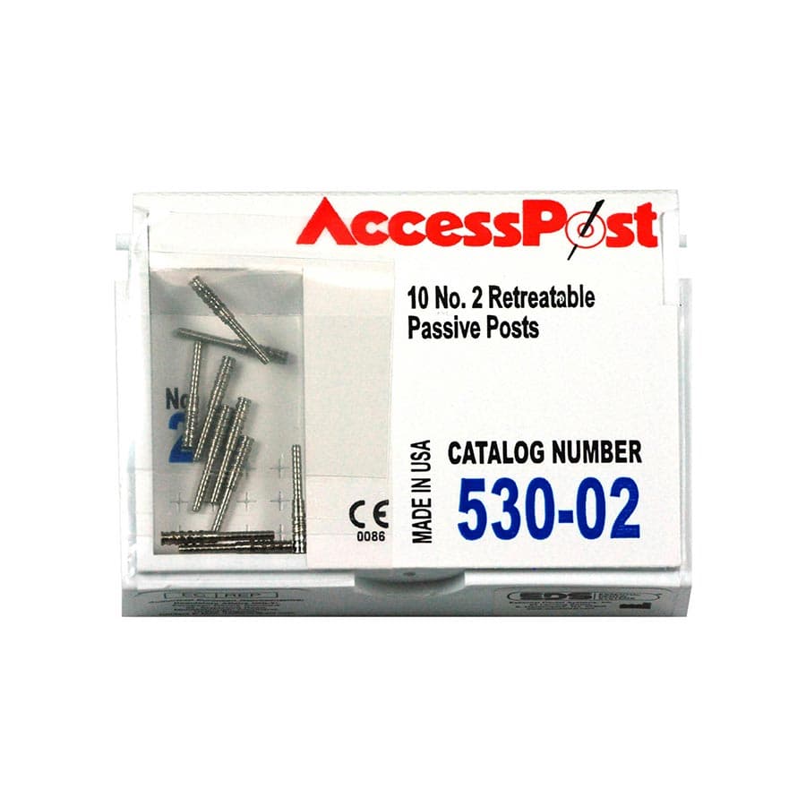 EDS Dental AccessPost Stainless Steel Posts, Size 2, Blue, #530-02, 10/Pack thumbnail 2