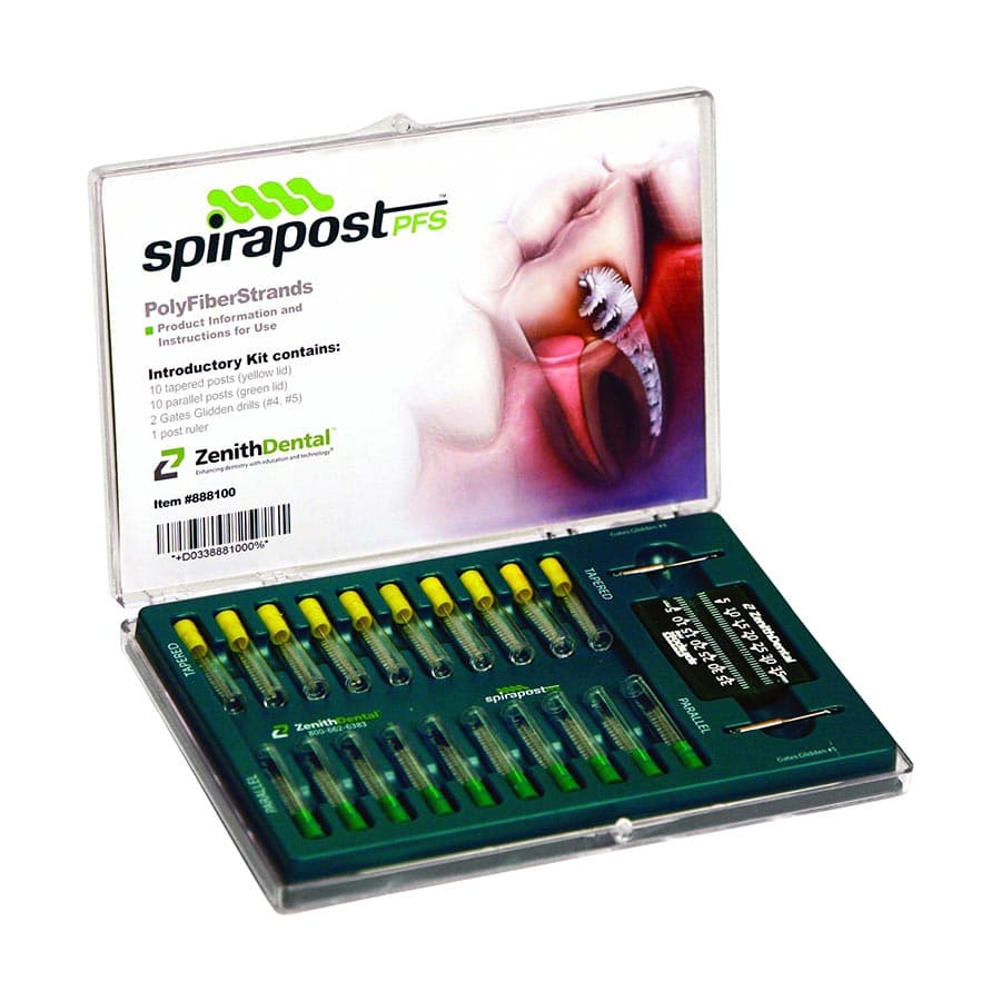 SpiraPost PFS Self-Adapting Dental Post Introductory Kit, Stainless Steel, 10 Tapered + 10 Parallel Posts, 888100 thumbnail 4