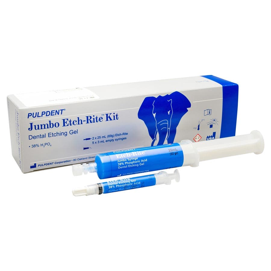 Etch-Rite 38% Phosphoric Acid Etching Gel, Jumbo Syringe Kit, Blue, 2 x 25 mL Syringes with 5 x 3 mL Empty Syringes and 50 Tips, ET-50 thumbnail 17