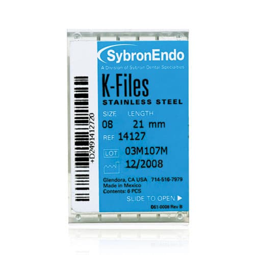 Kerr SybronEndo K-Files, Stainless Steel, 25mm, #08, Gray, 6/Pk, 14128 thumbnail 16