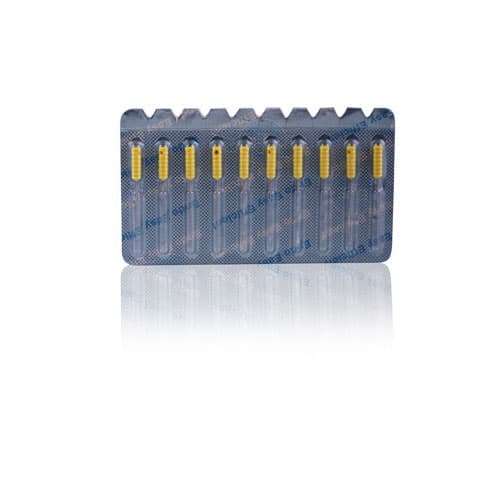 Choice Barbed Broaches, XX-Fine, 21mm, Yellow, 10/Pack - Dental City - Barbed Broaches - Image 1