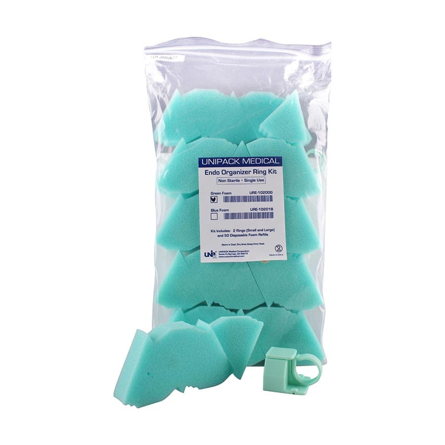 3D Dental Endo Foam Sponge Inserts, Triangle, Green, 50/Bag - 3D Dental - Endo Foam Inserts - Image 1
