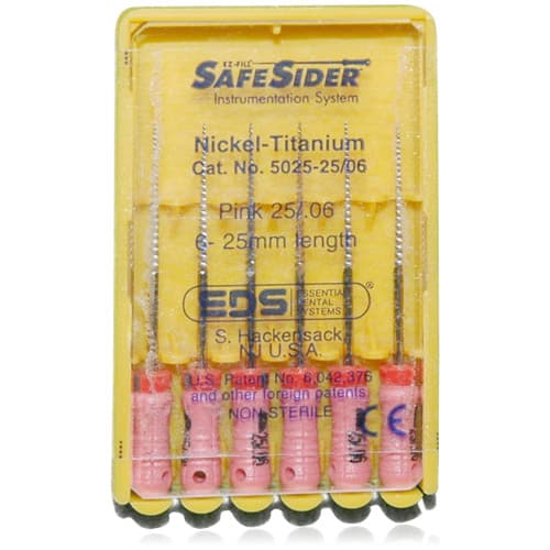 SafeSiders NiTi Endodontic Reamers, #25/.06 Taper, 25mm, Pink, 6/Pk, 5025-25/06 thumbnail 8