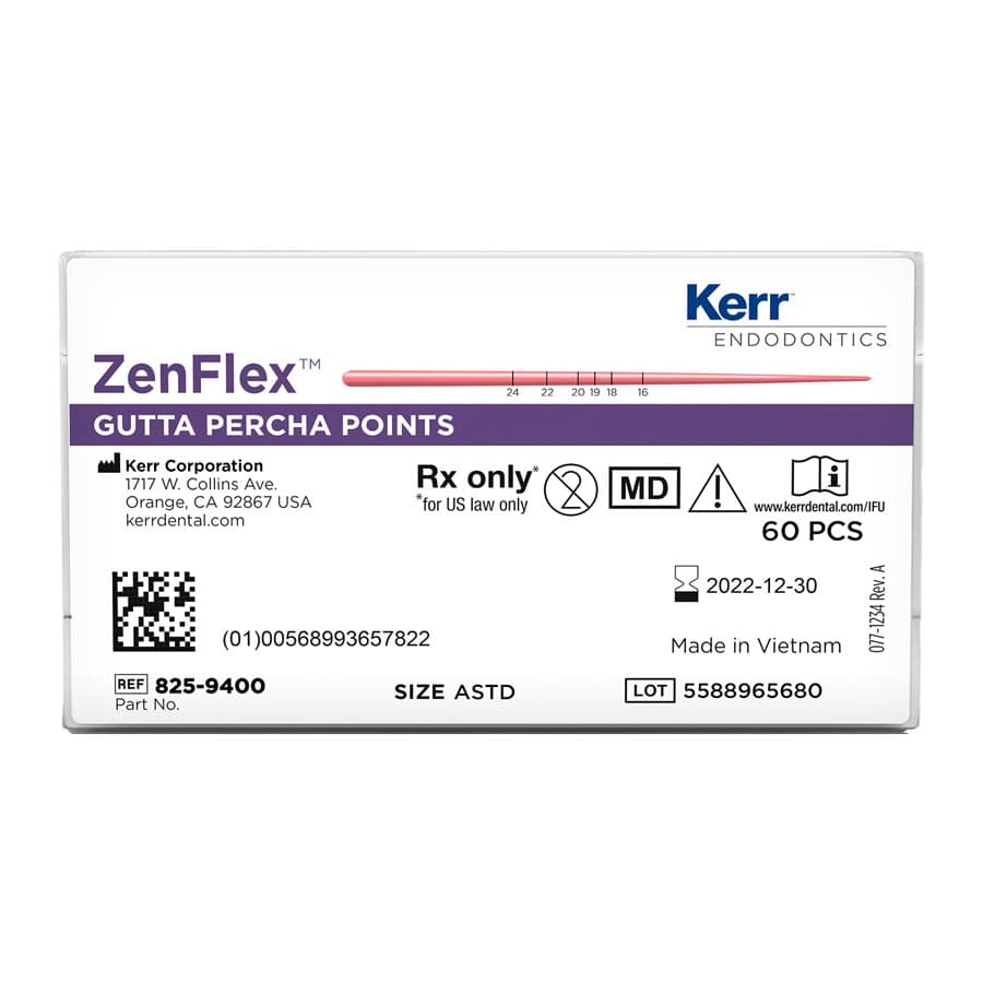 ZenFlex Gutta Percha Points, Assorted Sizes #20-45, .04 Taper, ISO Color-Coded, 60/Pk, 825-9400 thumbnail 5
