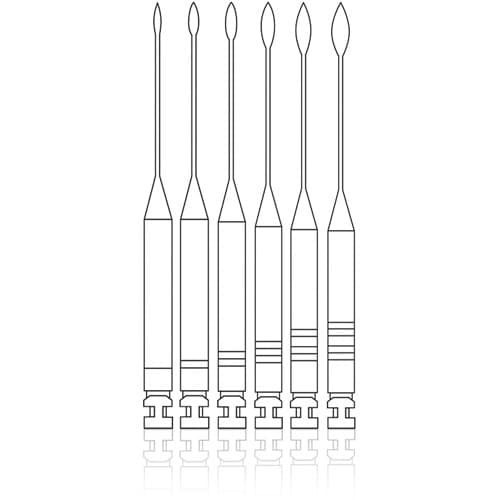 NTI Gates Glidden Drills, Assorted Sizes #1-6, 19mm, 6/Pack, EG205-ASST thumbnail 3