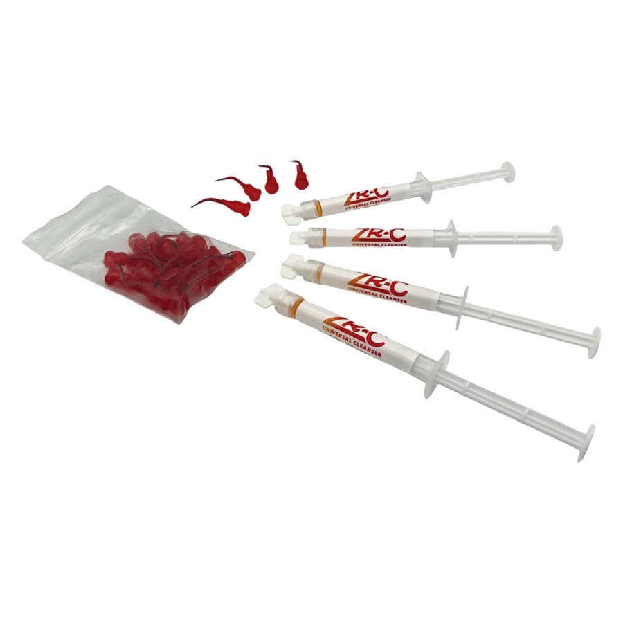 Vista Apex Zr-C Zirconia Cleanser, Universal, (4) 1g Syringes & (25) Spira-Flo Tips - Zr-C Zirconia Cleanser (4) 1g Syringes & (25) Spira-Flo Tips - Image 1