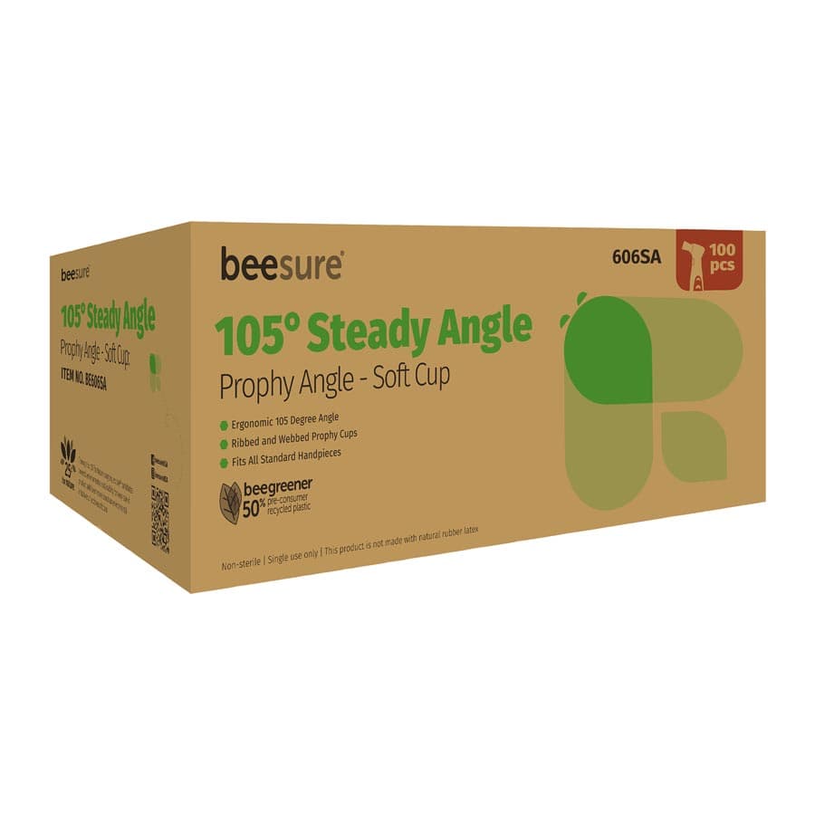 BeeSure 105° Steady Disposable Prophy Angles, Soft Green Cup, Latex-Free, 100/Box, BE606SA thumbnail 11