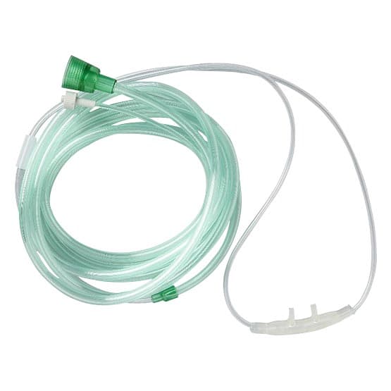 Medline CO2 Sampling Cannula, Adult, Green, 7' O2 / 7' CO2, HCS4568 - Medline - CO2 Sampling Cannula - Image 1