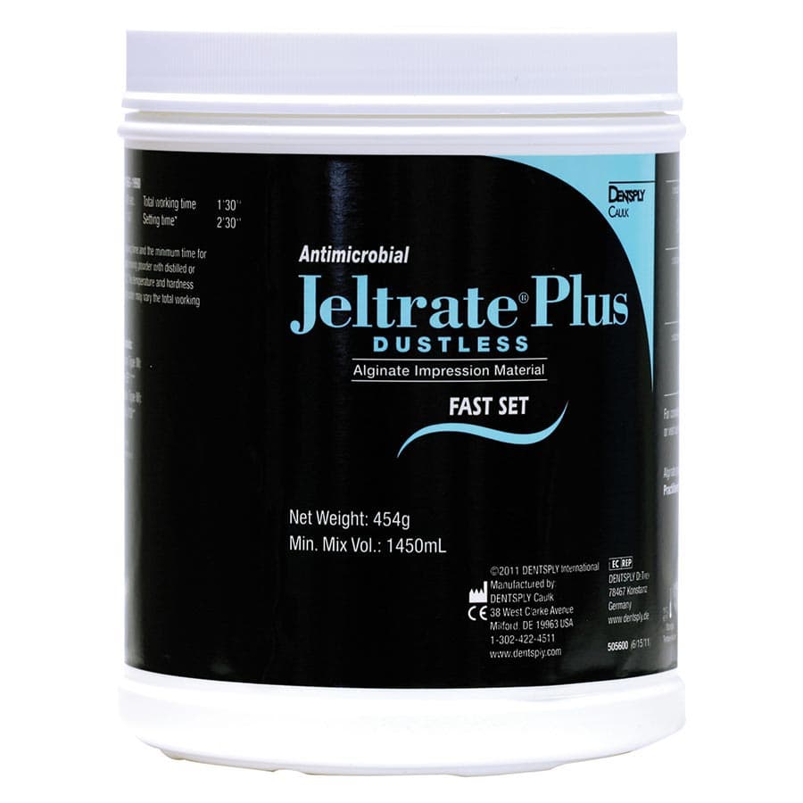 Jeltrate Plus Antimicrobial Dustless Alginate Impression Material, Fast Set, Pink, 1 lb Canister, 454g, 605602 thumbnail 10