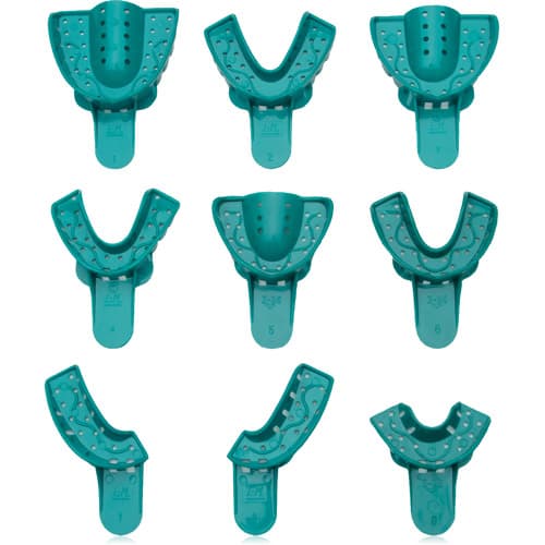 Vista Apex Disposable Plastic Impression Tray, #1 Large Upper, Green, Perforated, 12/Pk, 311001 thumbnail 6