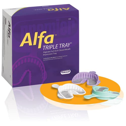 Alfa™ Triple Tray® Double Arch Impression Trays, Medium, White, 24/Box, 1006323 thumbnail 12