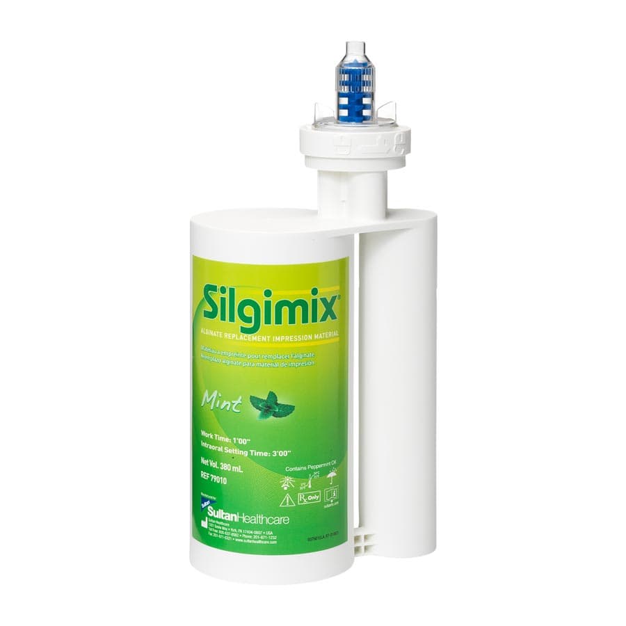 Silgimix Alginate Replacement VPS Impression Material, Bulk Pack, 4 x 380 mL Cartridges, Mint, Fast Set, 79015 thumbnail 4