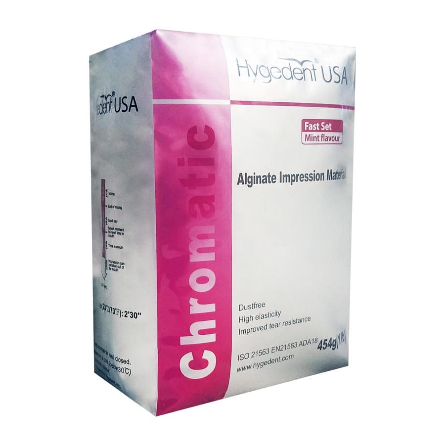 Hygedent Chromatic 2-Phase Alginate Impression Material, Regular Set, Mint Flavor, Dust Free, 1 lb Bag, HYG-CR thumbnail 2