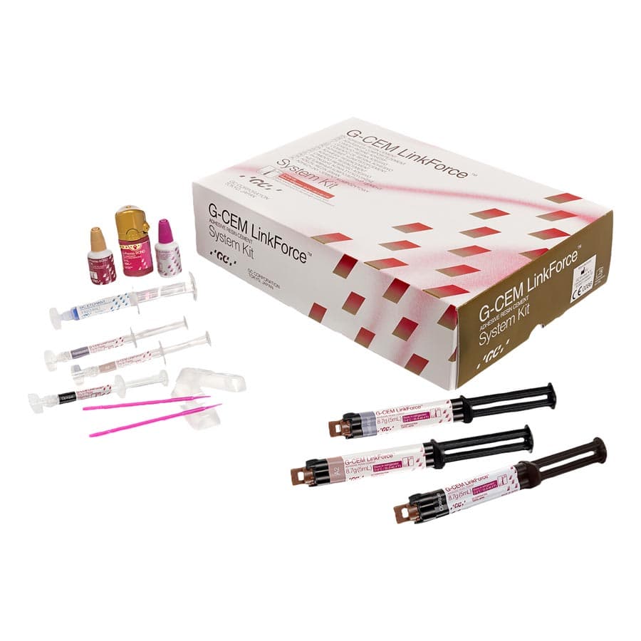 G-CEM LinkForce Adhesive Resin Cement System Kit, Dual-Cure, 3 x 8.7 g Syringes (A2, Translucent, Opaque), 009541 thumbnail 8