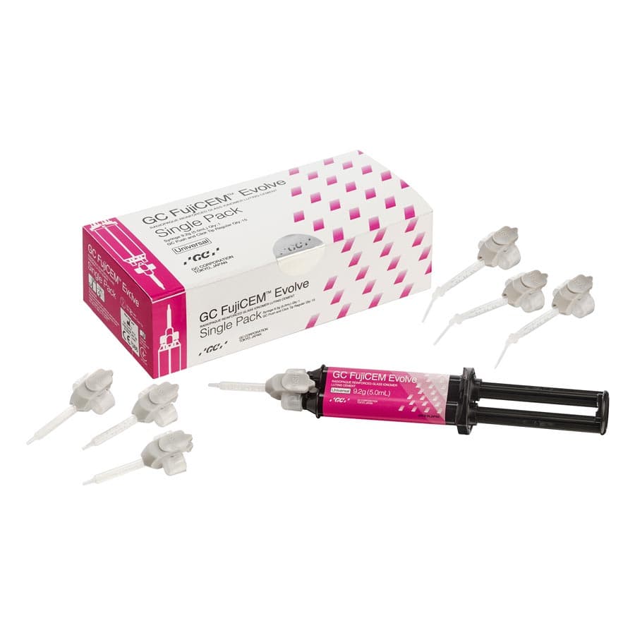 GC FujiCEM Evolve Resin-Reinforced Glass Ionomer Luting Cement, Automix Single Pack, 9.2 g Syringe + 15 Mixing Tips, 012948 thumbnail 18