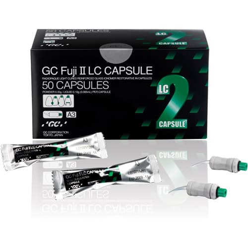 GC Fuji II LC Light-Cured Resin-Reinforced Glass Ionomer Restorative Capsules, Shade A2, 0.1 mL, 48/Box, 425002 thumbnail 11