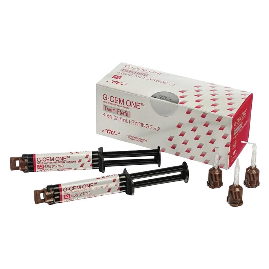 G-CEM ONE Universal Self-Adhesive Resin Cement Twin Refill, Shade A2, 4.6 g Syringes, 2/Pk, with 15 Regular & 5 Endo Automix Tips, 013673 thumbnail 11