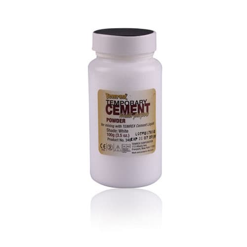 Temrex Zinc-Oxide Eugenol Temporary Cement Powder, Yellow-Gray, 25 g Bottle, Ref 332 thumbnail 2