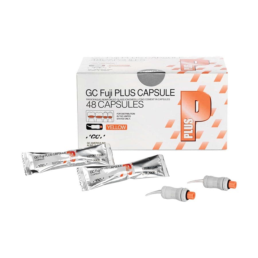 GC Fuji PLUS Resin-Reinforced Glass Ionomer Luting Cement, Capsule Refill, Yellow, 48/Box, 425030 thumbnail 10
