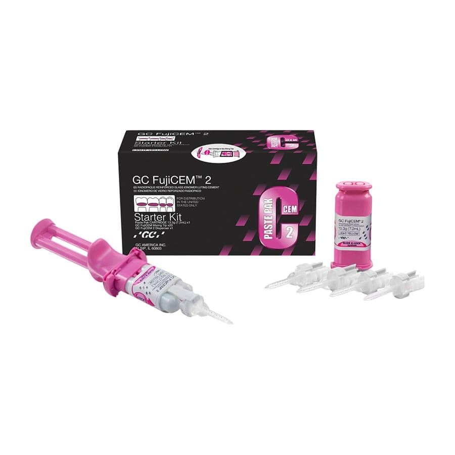 GC FujiCEM 2 Glass Ionomer Luting Cement, Slide & Lock Automix Starter Kit, 7.2 mL Cartridge, 20 Mixing Tips, Dispenser, 441001 thumbnail 17