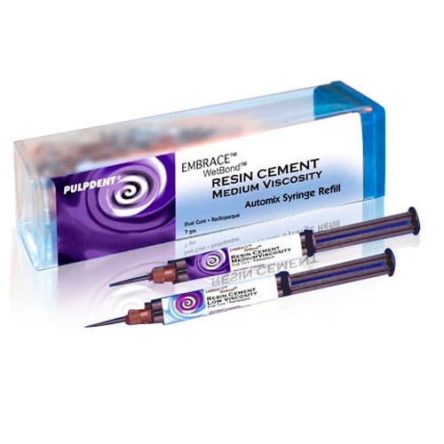 Pulpdent Embrace WetBond Resin Cement, Medium Viscosity, Automix Syringe Refill, 3.5 g Cement, 10 Automix Tips, EMCMR2 thumbnail 3
