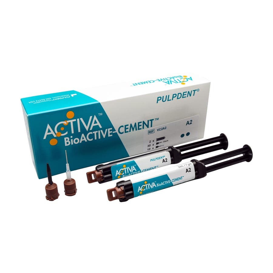 ACTIVA BioActive Cement, Value Pack, A2 Opaque Shade, 2 x 5 mL/7 g Syringes + 40 Automix Tips, VC2A2 thumbnail 18