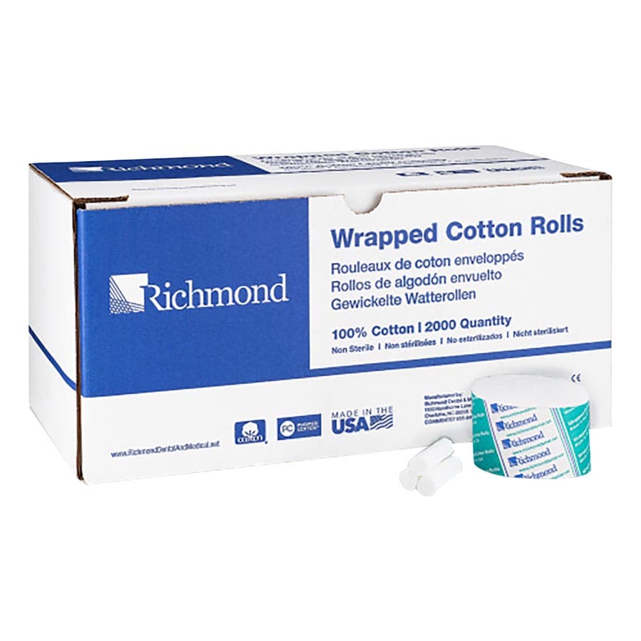 Richmond Wrapped Cotton Rolls, #2 Medium, 1-1/2" x 3/8", Non-Sterile, 2000/Box, 200404 thumbnail 15
