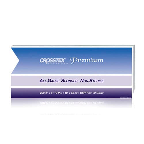 Crosstex Premium All-Gauze Non-Sterile Sponges, 4" x 4", 8-Ply, 4000/Case, ENC48 thumbnail 3
