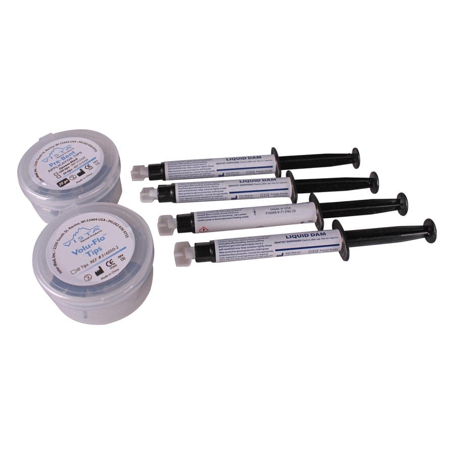 Vista Apex Liquid Dam Standard Kit, Light Cured Gingival Resin Barrier, 4 x 2mL Syringes with 10 Pre-Bent Tips & 10 Volu-Flo Tips, 316050 thumbnail 2