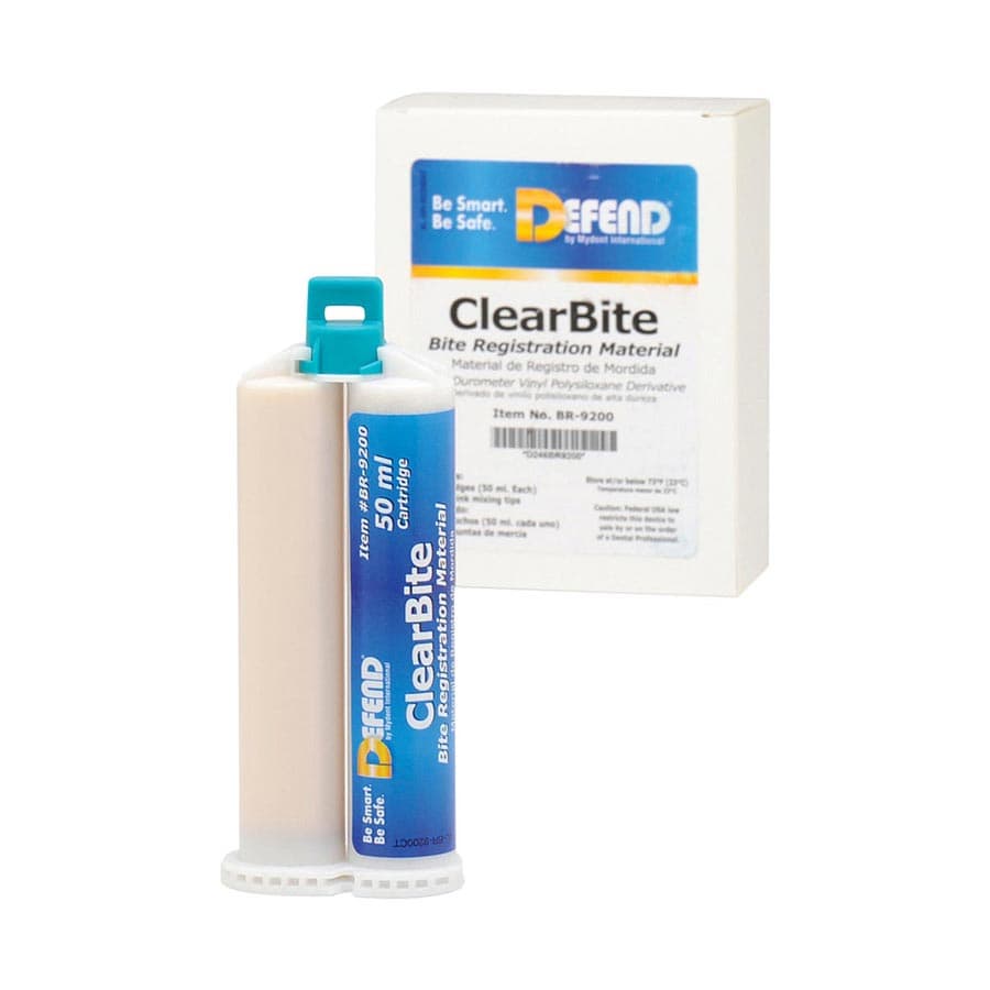Defend ClearBite Bite Registration Material, Fast Set, Unflavored, Clear, 2 x 50 mL Cartridges, BR-9200 thumbnail 9