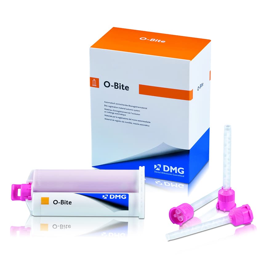 O-Bite VPS Bite Registration Material, Fast Set, Orange, Intro/Refill Kit, 4 x 50 ml Cartridges + 15 Automix Tips, 999765 thumbnail 6