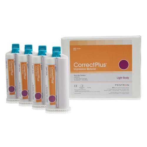 Correct Plus Hydrophilic VPS Impression Material, Light Body, Regular Set, Unflavored, 50 ml Cartridges, 4/Pk, Q34BA thumbnail 6