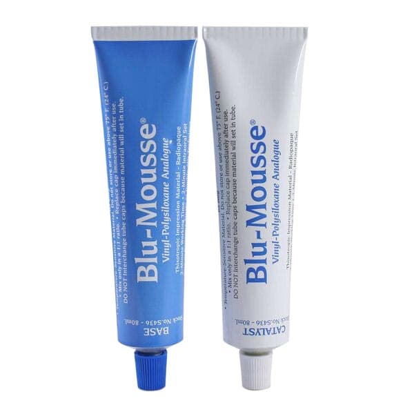Blu-Mousse Classic VPS Bite Registration Material, 2-Minute Set, 80 mL Base & Catalyst Tubes, 2/Pkg, S436 thumbnail 10